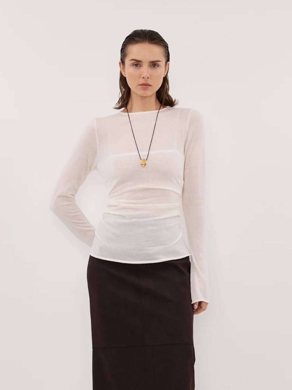 DISSH Nico Off White Merino Knit Top